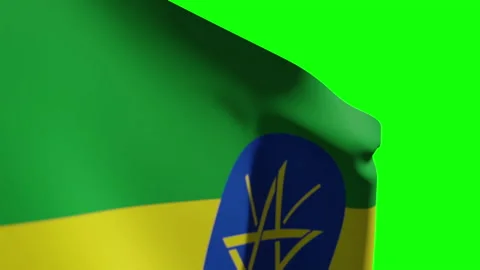 Ethiopia Flag Close Stock Footage 134527578