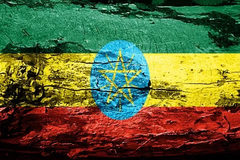 Ethiopia flag with grunge texture Stock Illustration