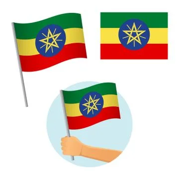 Ethiopia flag in hand Stock Illustration