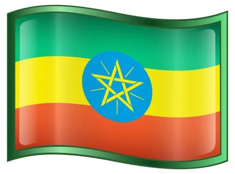 Ethiopia flag icon Stock Illustration