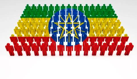 Ethiopia flag parade Illustrazione stock