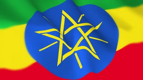 Ethiopia Flag Seamless Loop 4k 60fps on Sky Background Stock Footage 340352388
