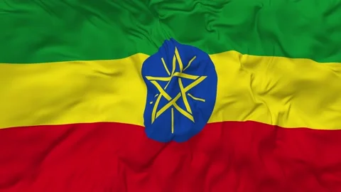 Ethiopia Flag Seamless Looping Background Waving Slow Motion Stock Footage 234307159