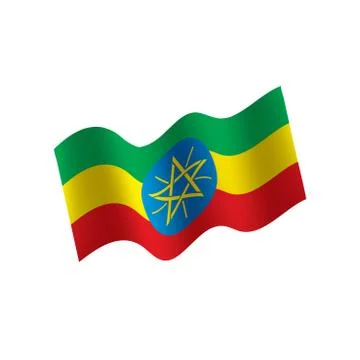 Ethiopia flag, vector illustration Stock Illustration