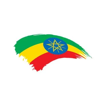 Ethiopia flag, vector illustration Stock Illustration