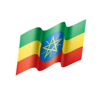 Ethiopia flag, vector illustration Stock Illustration