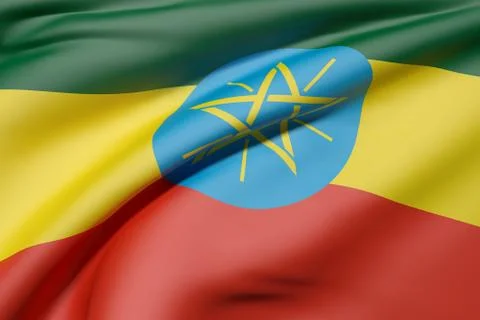 Ethiopia flag waving Stock Illustration