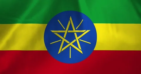 Ethiopia flag waving with the wind background loop video animation Video stock 327171926