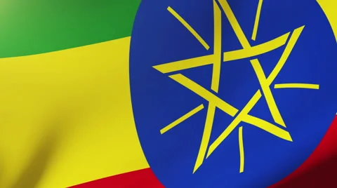 Ethiopia flag waving in the wind. Looping sun rises style.  Animation loop Stock Footage 48897065