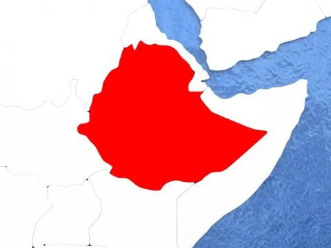 Ethiopia on globe Stock Illustration