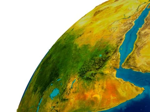 Ethiopia on globe Stock Illustration