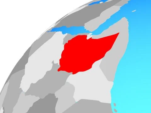 Ethiopia on globe Stock Illustration