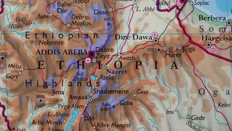 Ethiopia highlighted on a world map 4K Stock Footage 300660638