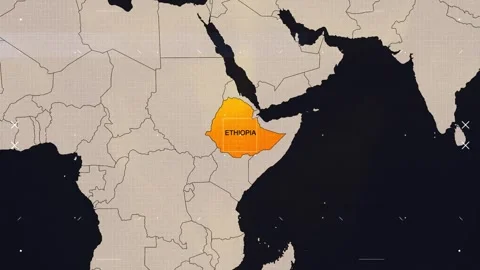 Ethiopia HUD News Map Stock Footage 343551844