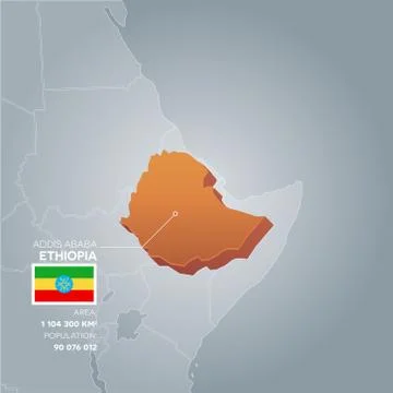 Ethiopia information map. Stock Illustration