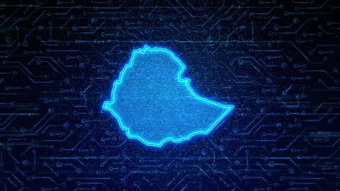 Ethiopia Map Digital Technology Opener Stock Footage 335081060