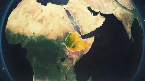 Ethiopia Map On Earth Globe Stock Footage 237463206