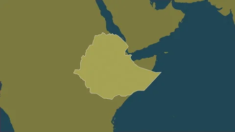 Ethiopia map - extract. Border. Pattern. Labels Stock Footage 321255176