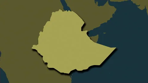 Ethiopia map - extract. Shadow. Pattern. Labels Stock Footage 321258039