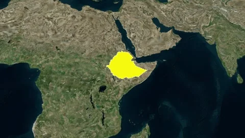 Ethiopia Map Highlighted Border Geographic Animation 4K 库存影片 330383375