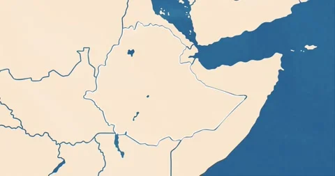 Ethiopia map with most important cities and frontier lines Video stock 337428333