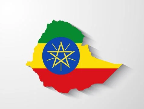 Ethiopia map with shadow effect Stock Illustration