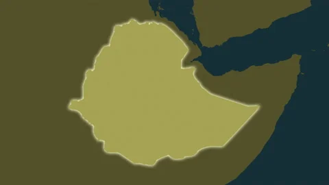 Ethiopia map - solid. Glow. Pattern. Video stock 148175940