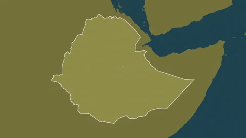 Ethiopia map - solid. Regions. Pattern. Labels Stock Footage 321257293