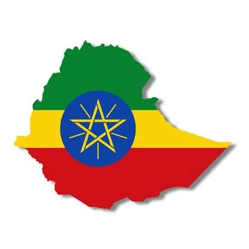 Ethiopia map on white background with clipping path 3d illustration Stock Illustration