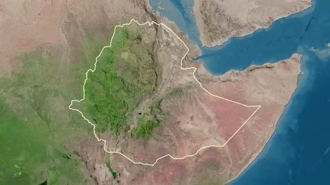 Satellite View Of Ethiopia Ethiopia Map - Zoom. Regions. Satellite. | Stock Video | Pond5