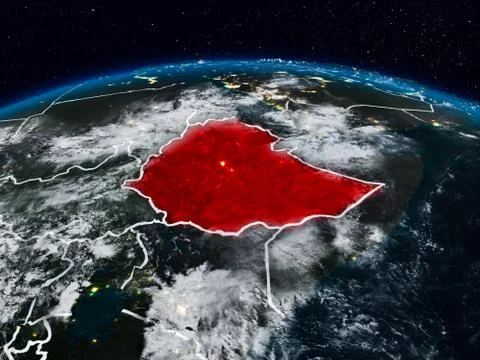 Ethiopia at night Illustrazione stock