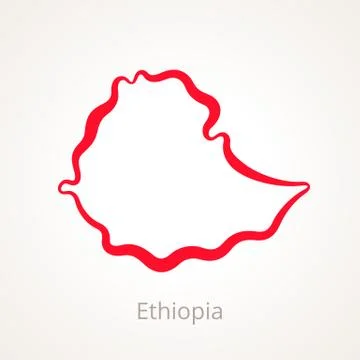 Ethiopia - Outline Map Stock Illustration