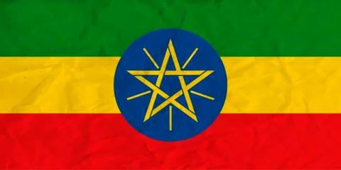 Ethiopia  paper  flag Stock Illustration