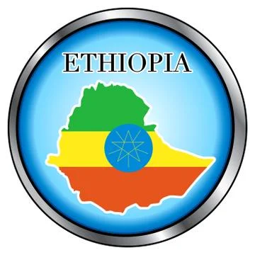 Ethiopia Round Button Stock Illustration