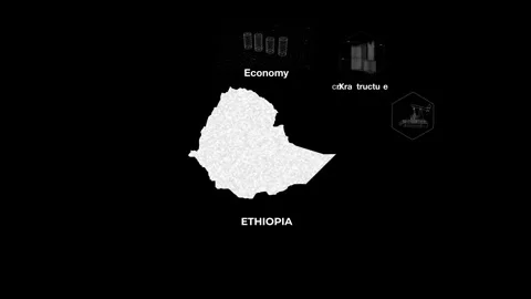 Ethiopia technology map with animated charts Stock Footage 340984410