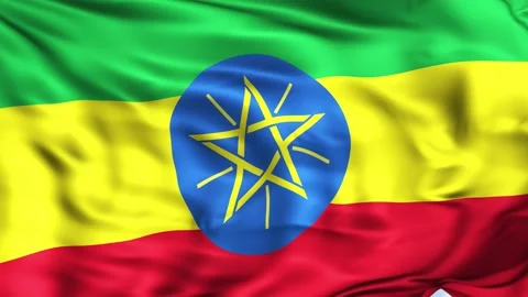 Ethiopia Waving Flag Background Stock Footage 204131901