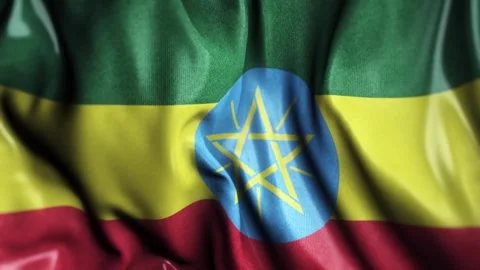 Ethiopia WAVING FLAG LOOP Stock Footage 323817079