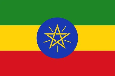 Ethiopia waving flag pattern background. Realistic national flag design. Ab.. Stock Illustration