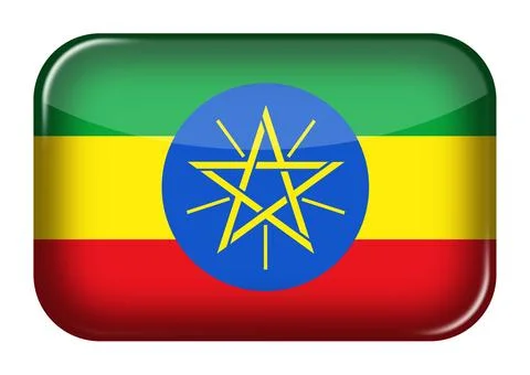 Ethiopia web icon rectangle button Stock Illustration