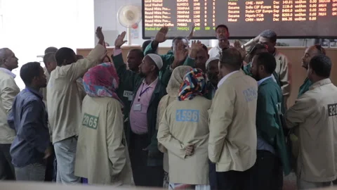 Ethiopian Commodity exchange high five buying and selling Stock Footage 157414290
