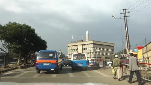 Ethiopian Street Scene with Mosque and Modern in Addis Ababa on July 5, 2018 Stock Footage 348172653