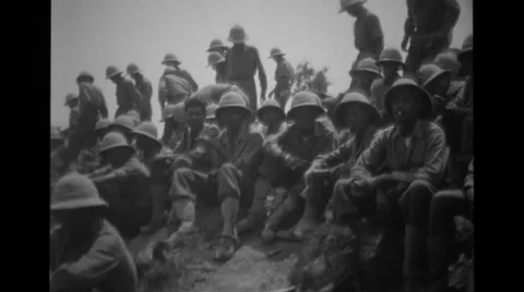 Ethiopian troops sitting Stock Footage 36300621