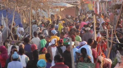 Ethiopoia Crowd Shot Stock Footage 52064394