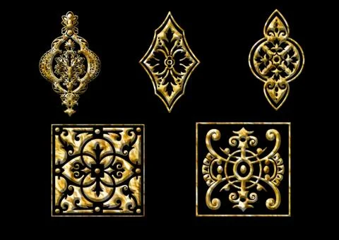 Ethnic 3d embroidery pattern Stock Illustration