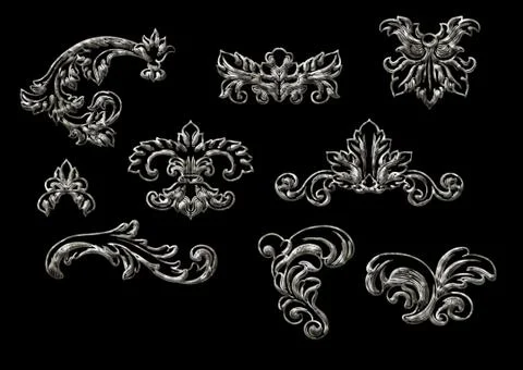 Ethnic 3d embroidery pattern Stock Illustration