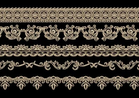 Ethnic 3d embroidery pattern Stock Illustration