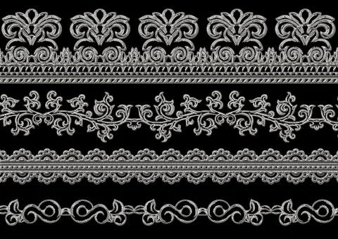 Ethnic 3d embroidery pattern Stock Illustration