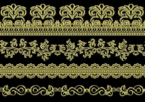 Ethnic 3d embroidery pattern Stock Illustration
