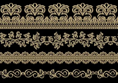 Ethnic 3d embroidery pattern 스톡 일러스트