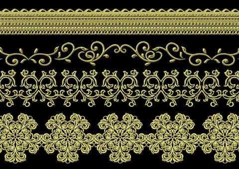 Ethnic 3d embroidery pattern Stock Illustration